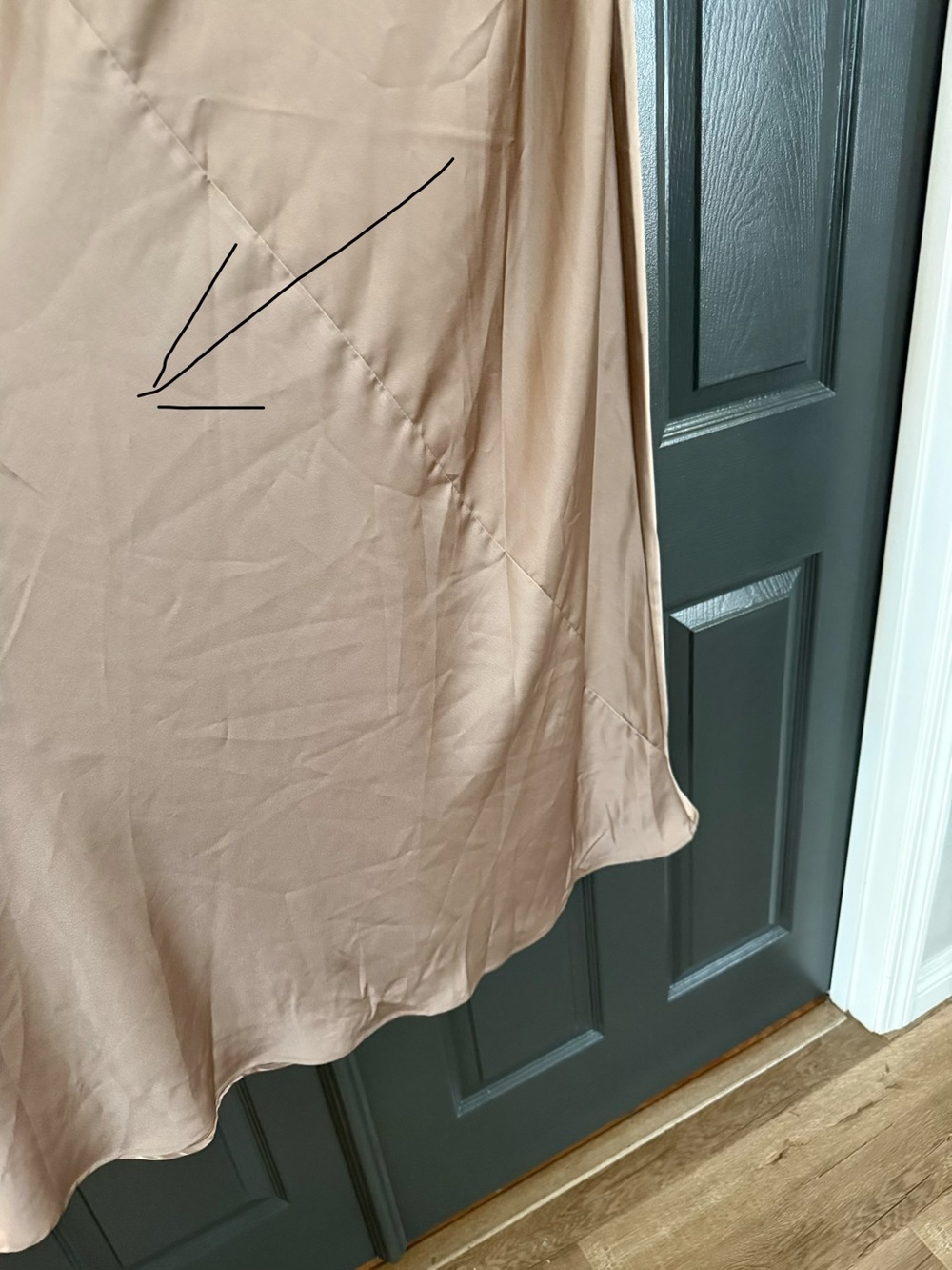 New Show Me Your Mumu- Taylor Tube Strapless Satin Maxi Dress in Taupe - Picture 7 of 7